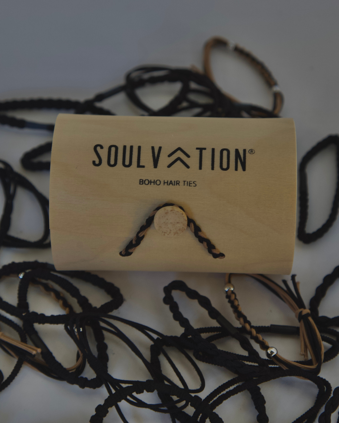 Boho Hair Tie 36 Pack & Carrying Case Black