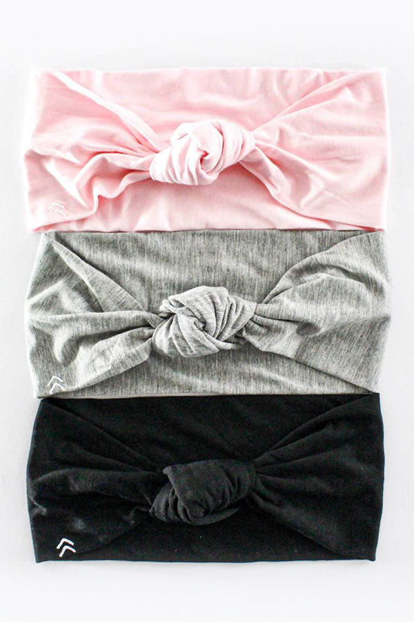 soulvation classic pack pink grey black knot headband