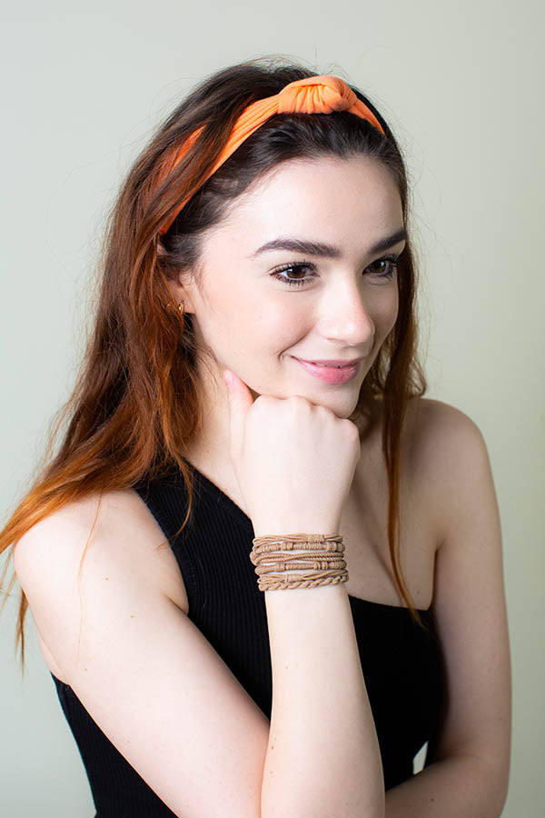 butter soft knot headband peach orange