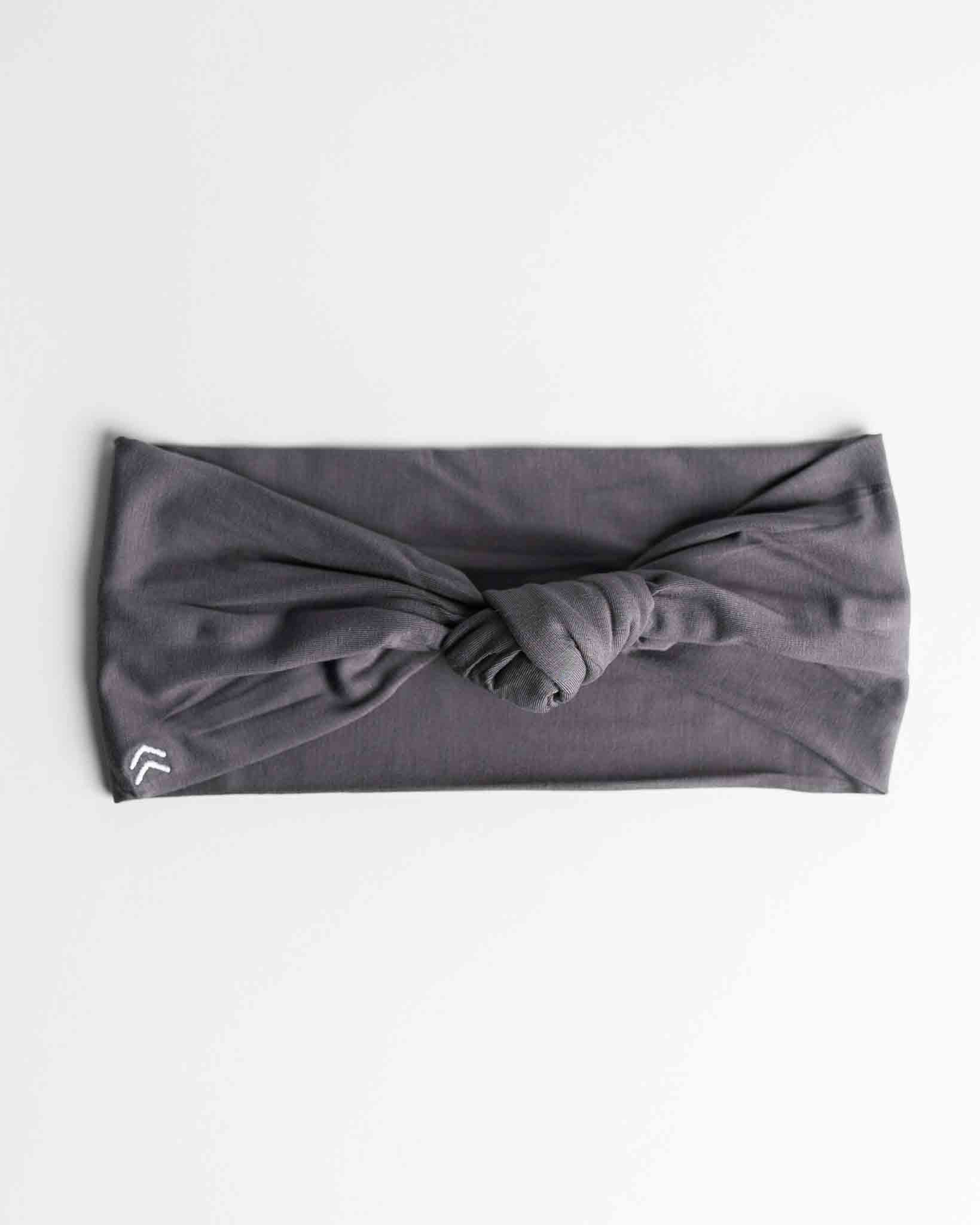 butter soft knot headband ash dark grey