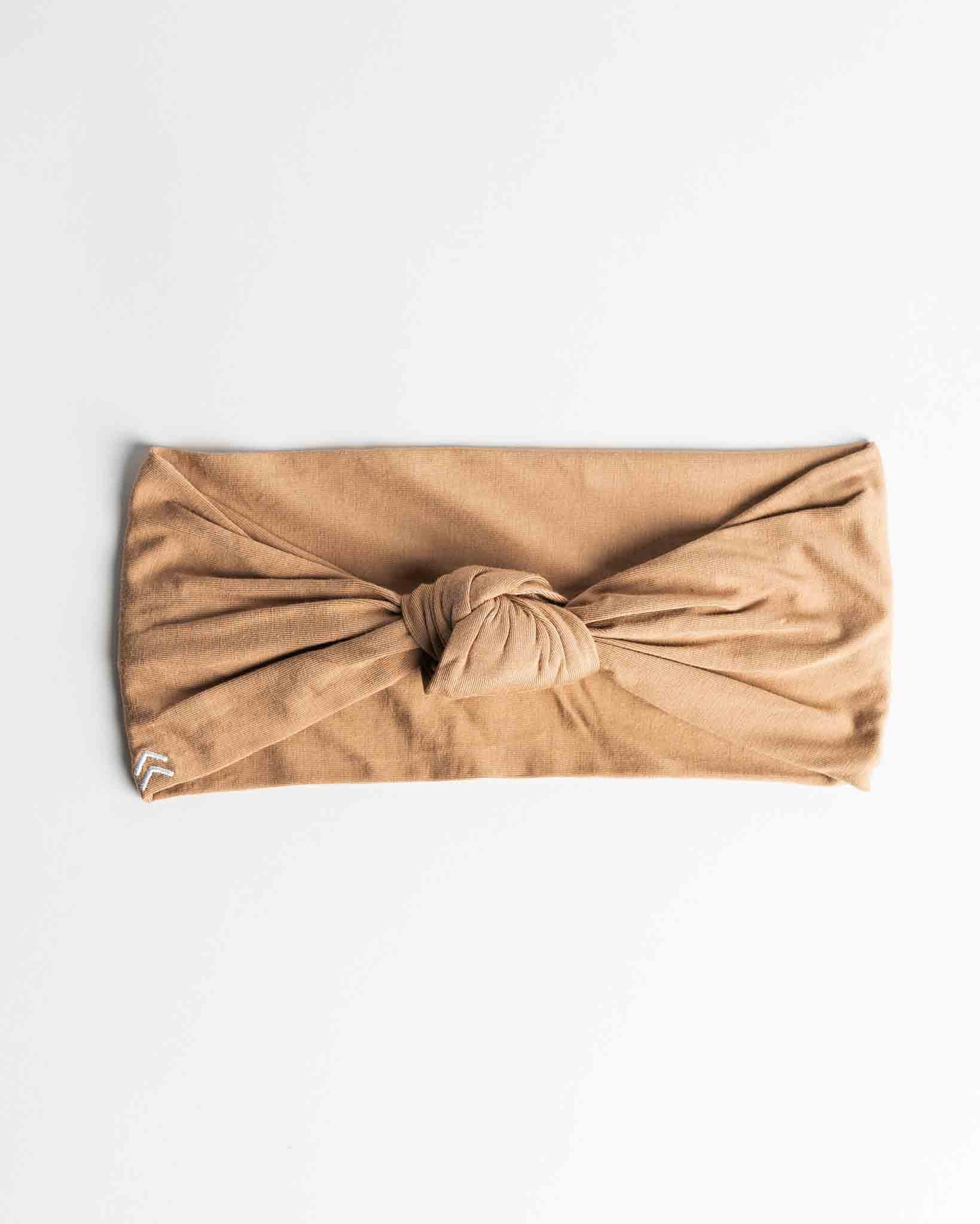 butter soft knot headband sand tan