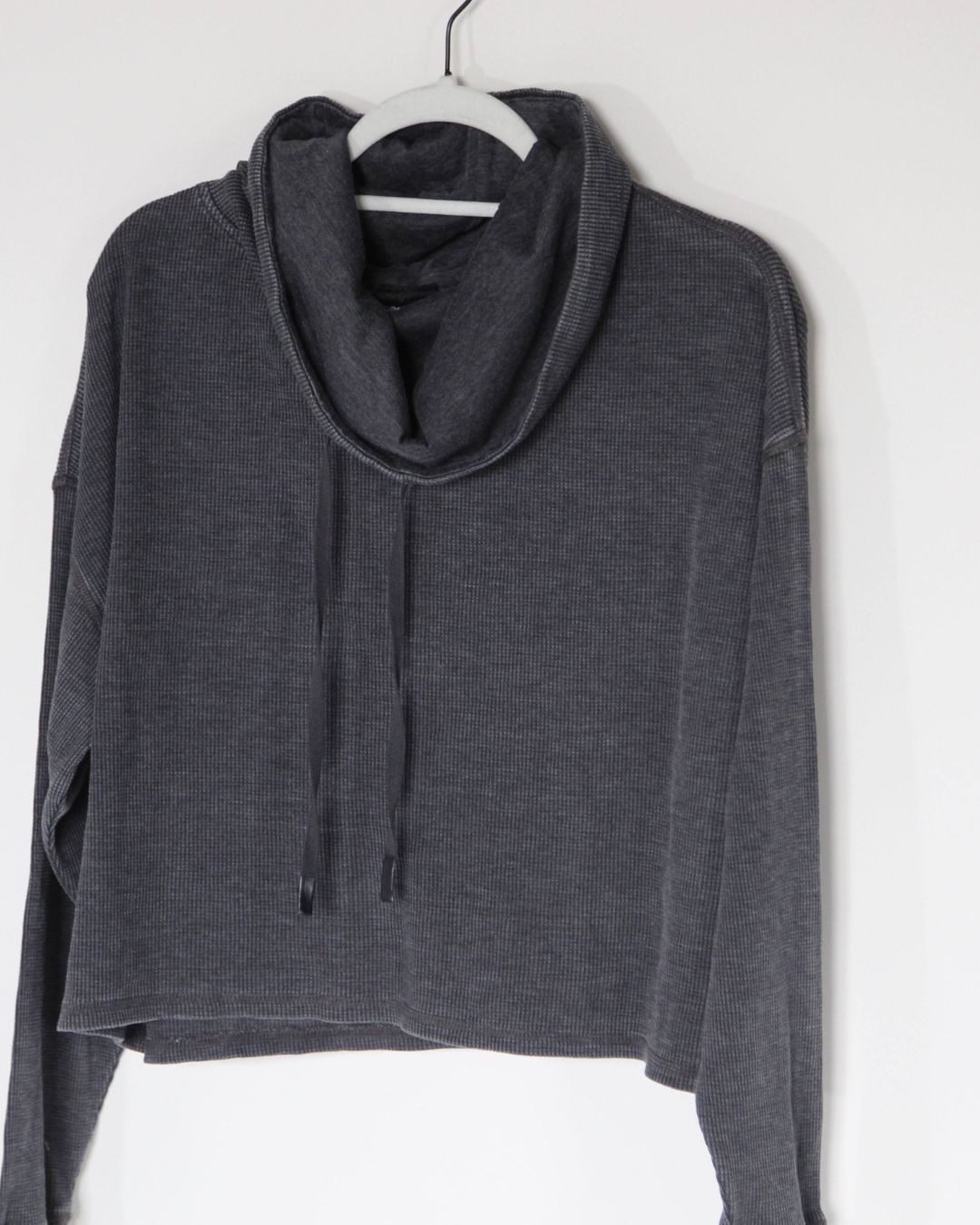 Cowl Neck Crop Hoodie