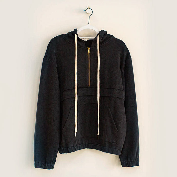 soulvation quarter zip hoodie black