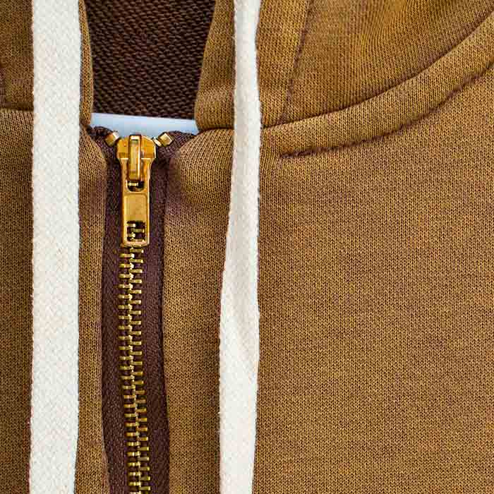 soulvation quarter zip hoodie copper brown tan