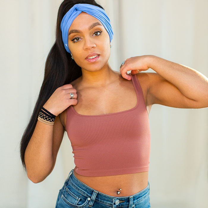 soulvation square neck tank mahogany red pink