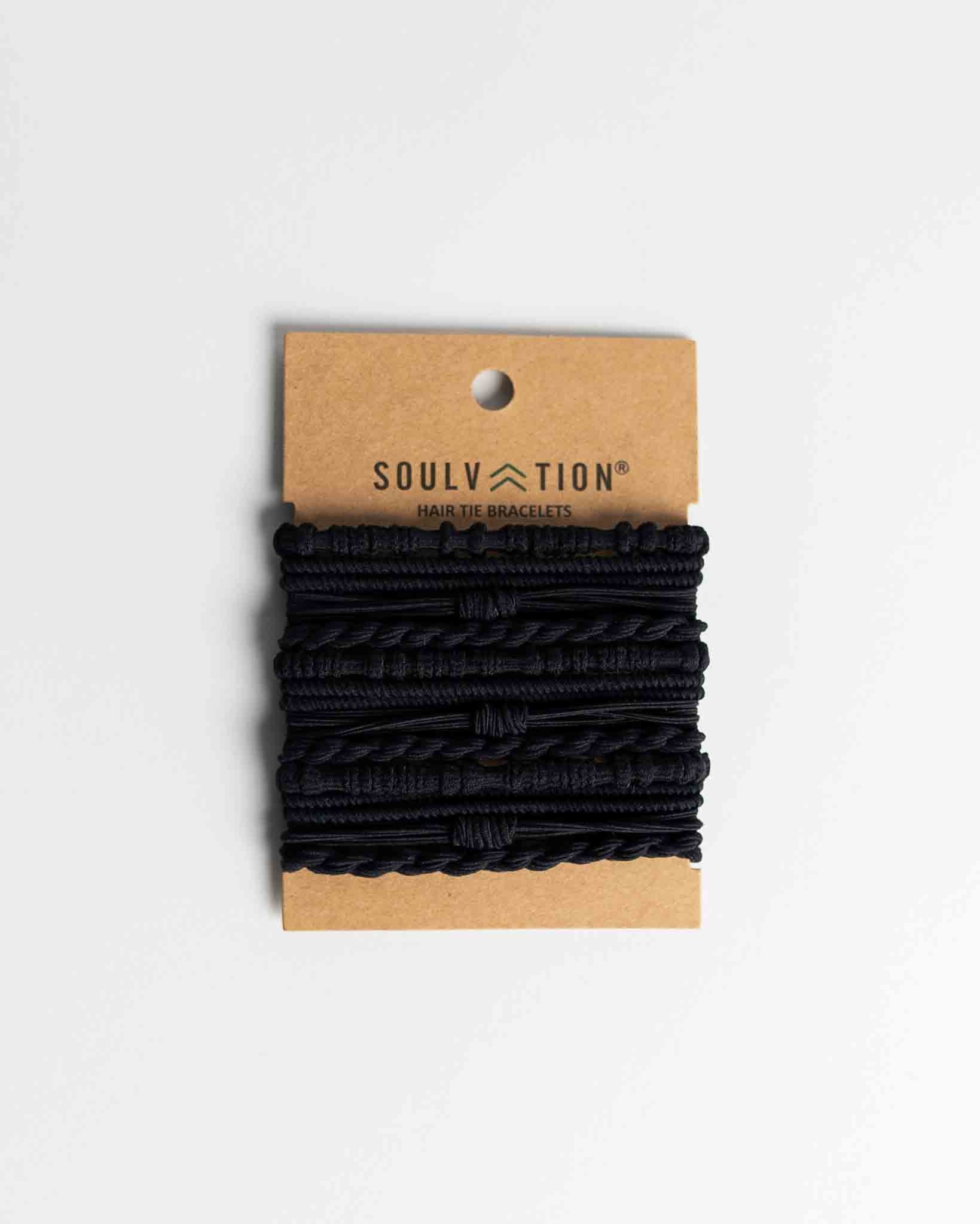 Boho Hair Tie Bracelet Black